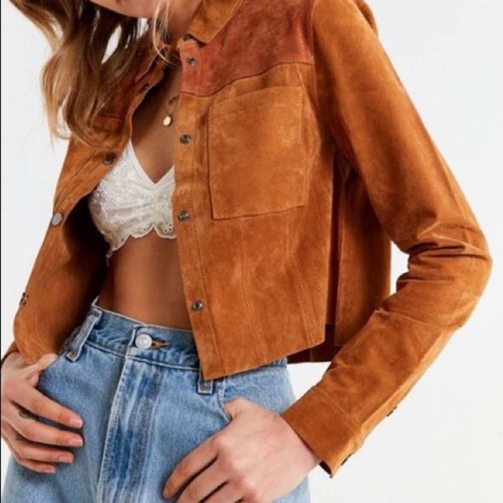 Urban Outfitters Suede Gas Jacket Tan Size Small - Picture 7 of 7